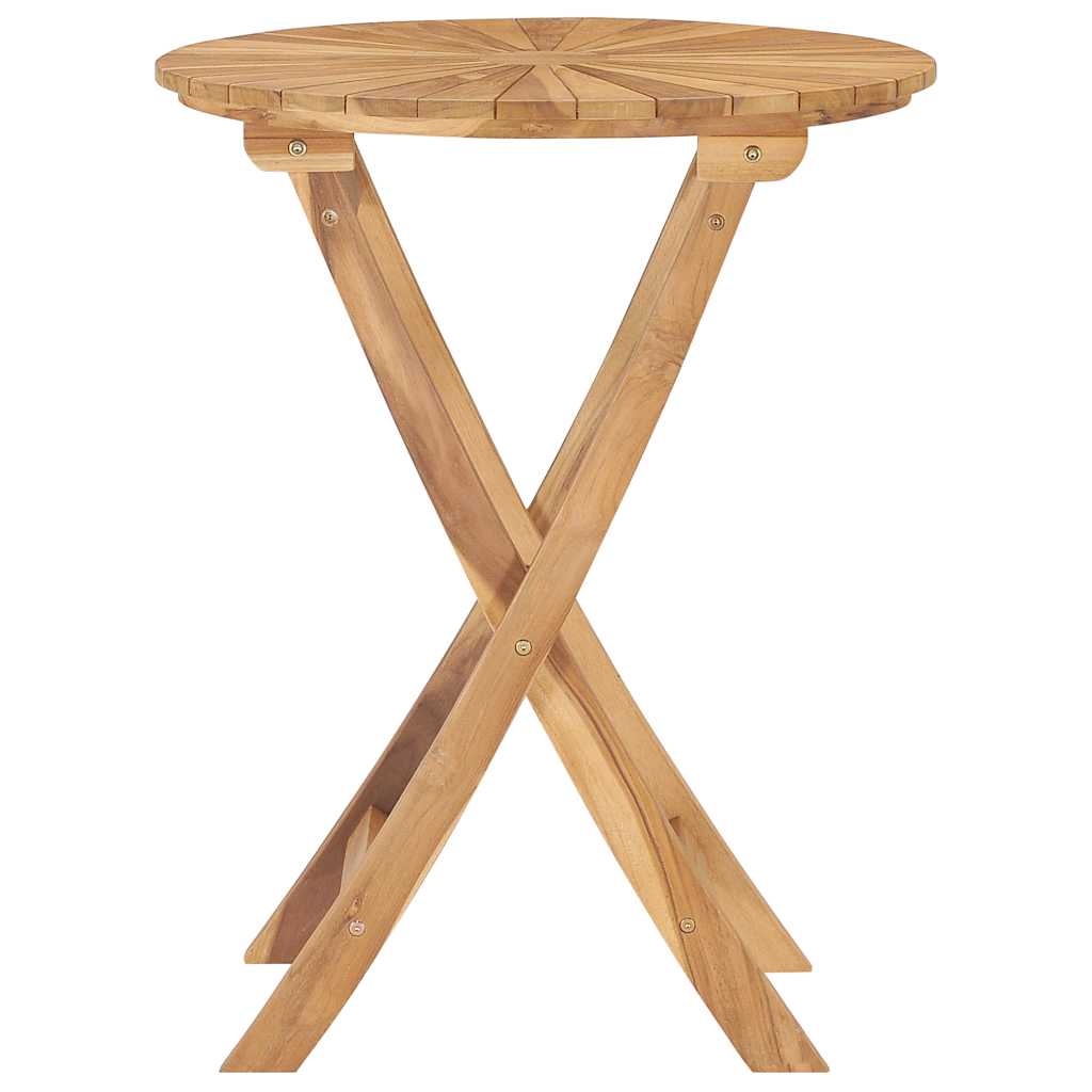 vidaXL Składany stół ogrodowy, Ø 60 cm, lite drewno tekowe