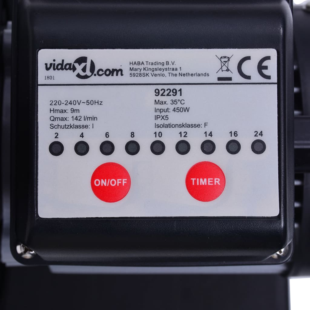 vidaXL Piaskowa pompa filtrująca z zegarem, 450 W, 25 L