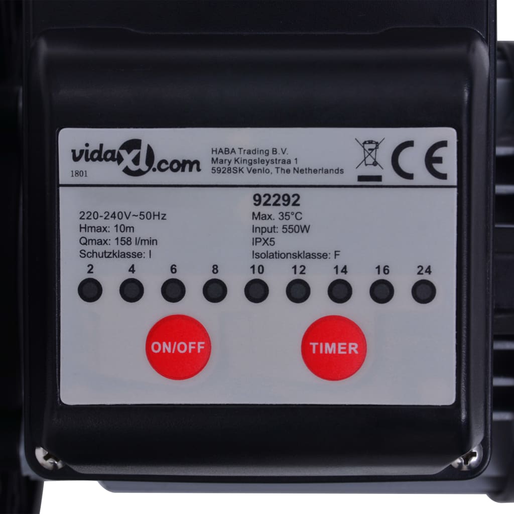 vidaXL Piaskowa pompa filtrująca z zegarem, 550 W, 50 L