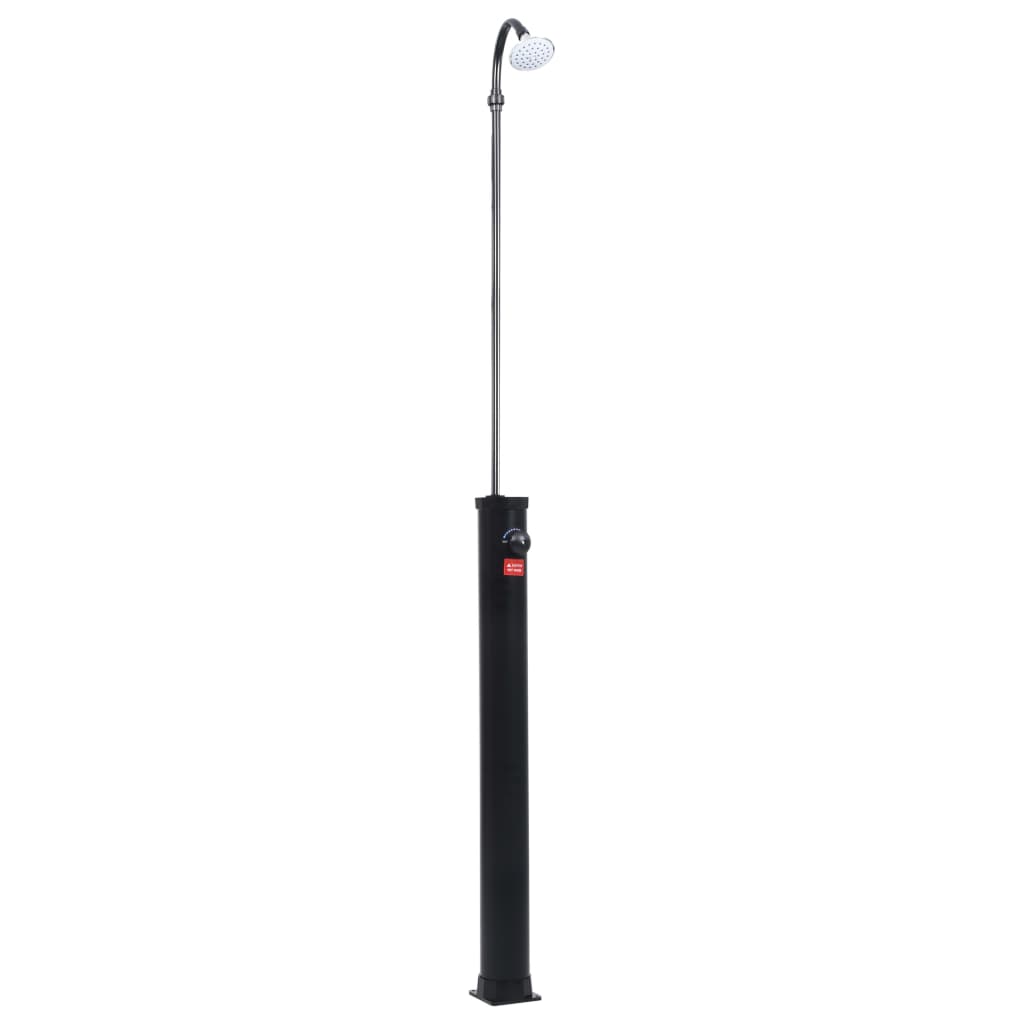 vidaXL Ogrodowy prysznic solarny, czarny, 215 cm, 8 L