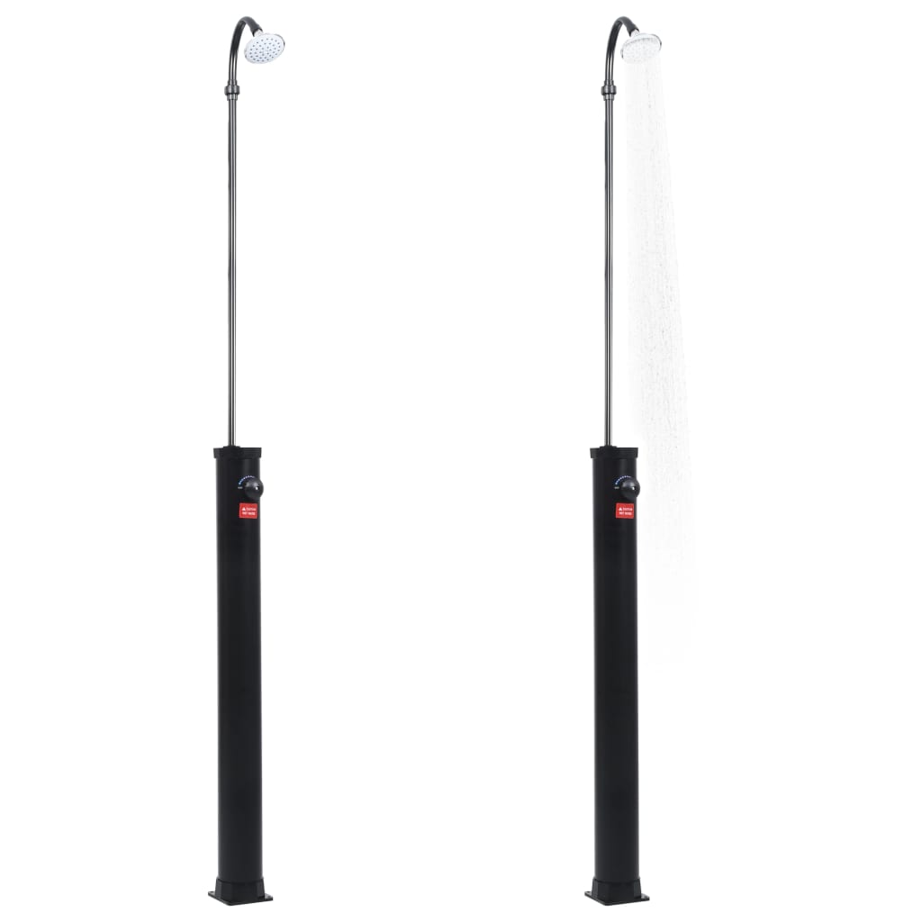 vidaXL Ogrodowy prysznic solarny, czarny, 215 cm, 8 L