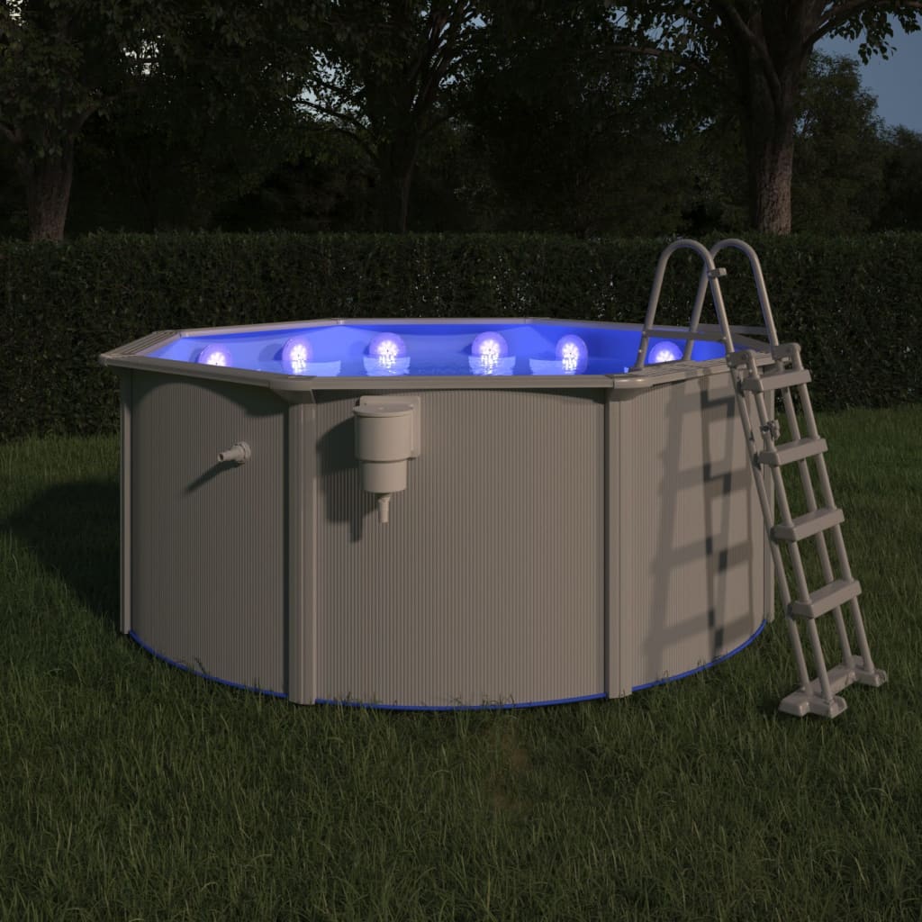 vidaXL Zatapialna lampa basenowa LED z pilotem, biała