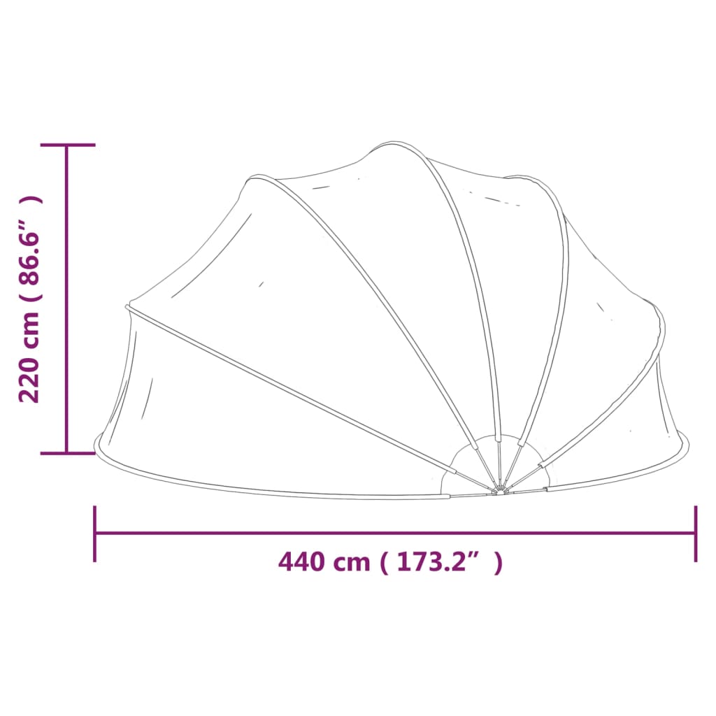 vidaXL Kopuła basenowa 440x220 cm