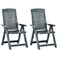 vidaXL Rozkładane krzesła do ogrodu, 2 szt., plastikowe, zielone
