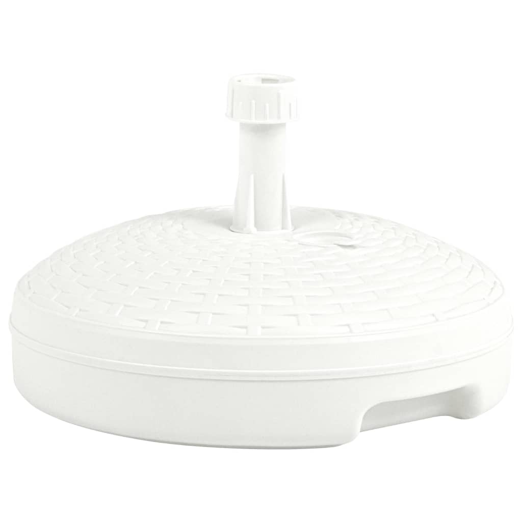 vidaXL Podstawa pod parasol, 20 L, biała, rattan z tworzywa
