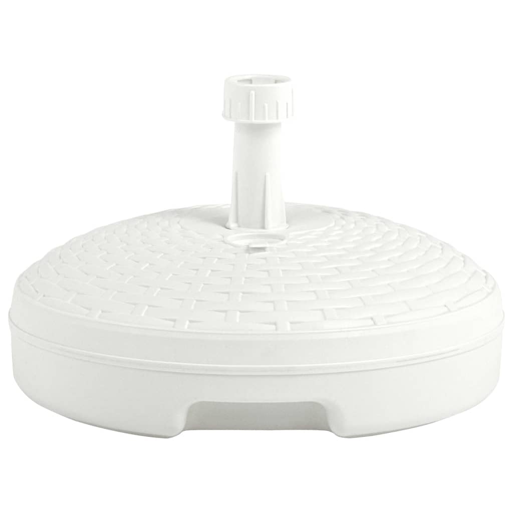 vidaXL Podstawa pod parasol, 20 L, biała, rattan z tworzywa