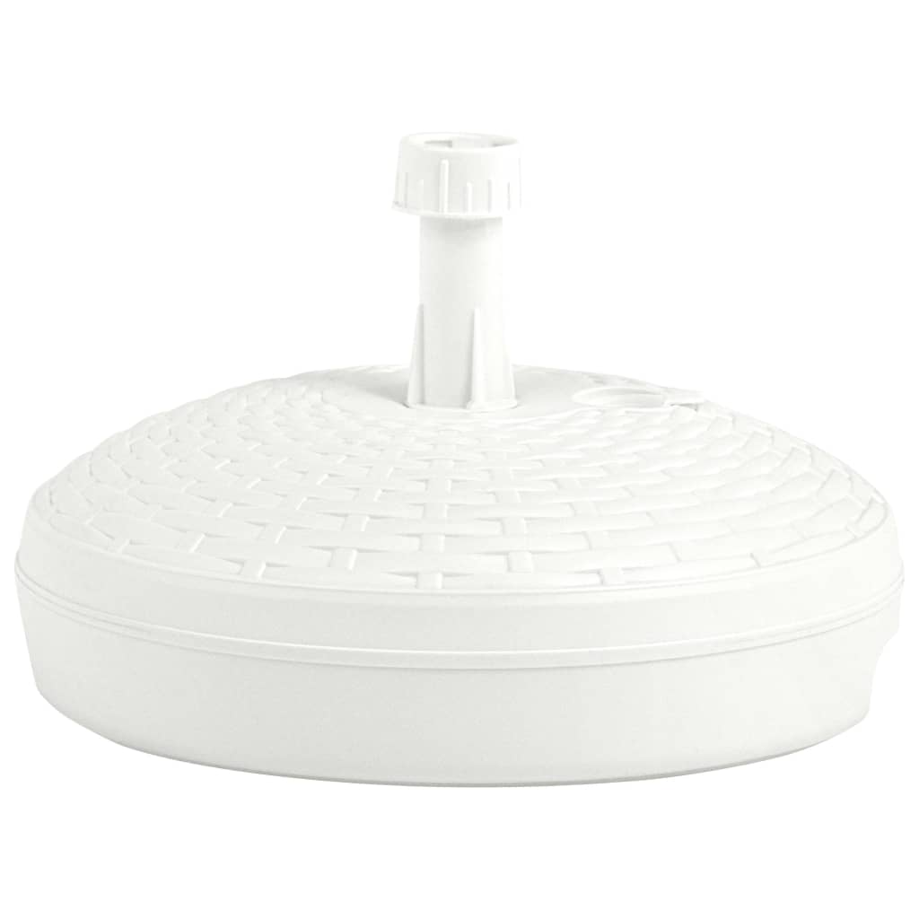 vidaXL Podstawa pod parasol, 20 L, biała, rattan z tworzywa