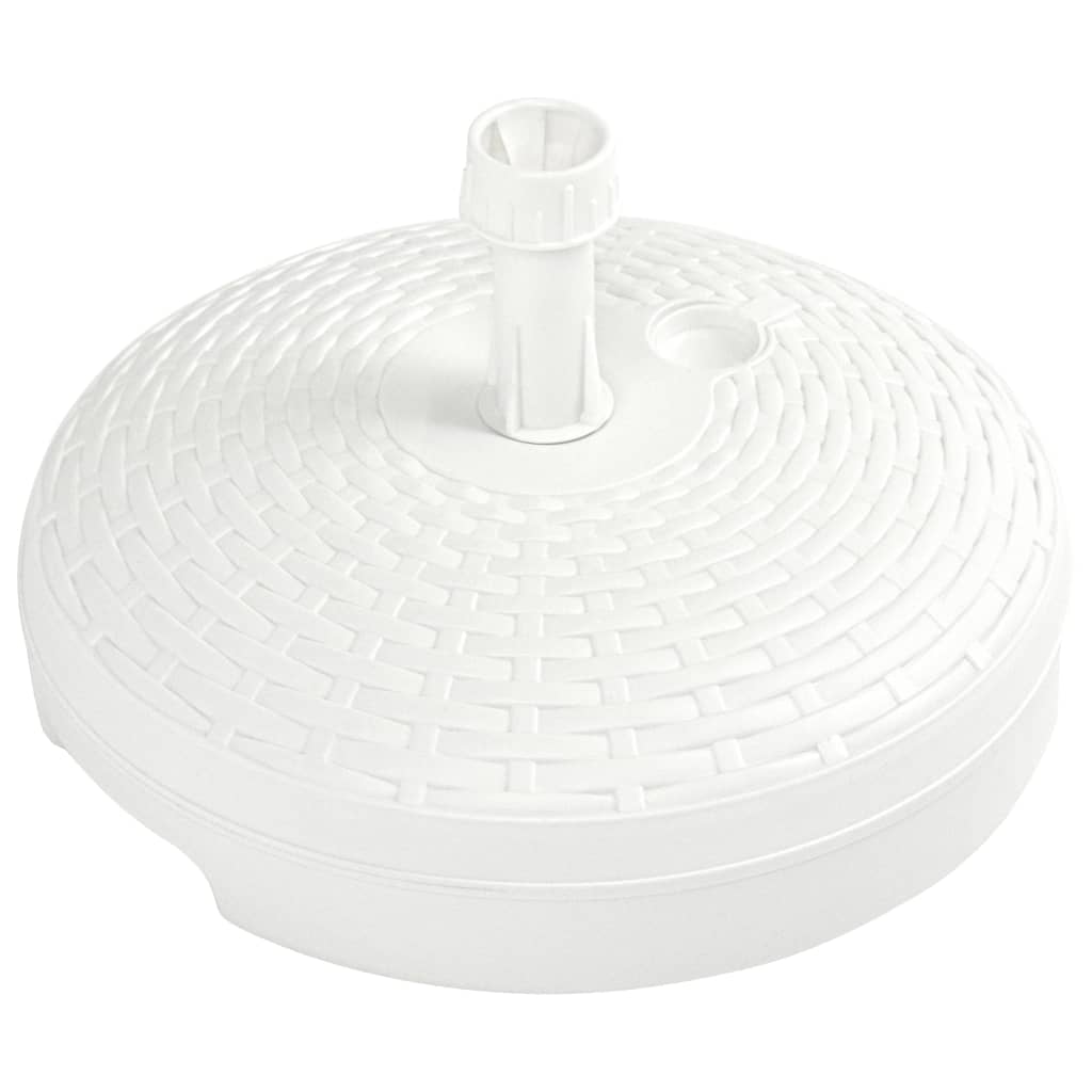 vidaXL Podstawa pod parasol, 20 L, biała, rattan z tworzywa