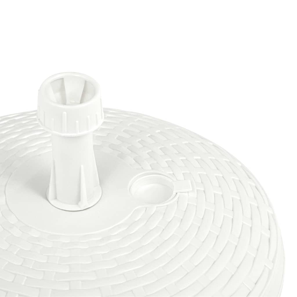 vidaXL Podstawa pod parasol, 20 L, biała, rattan z tworzywa