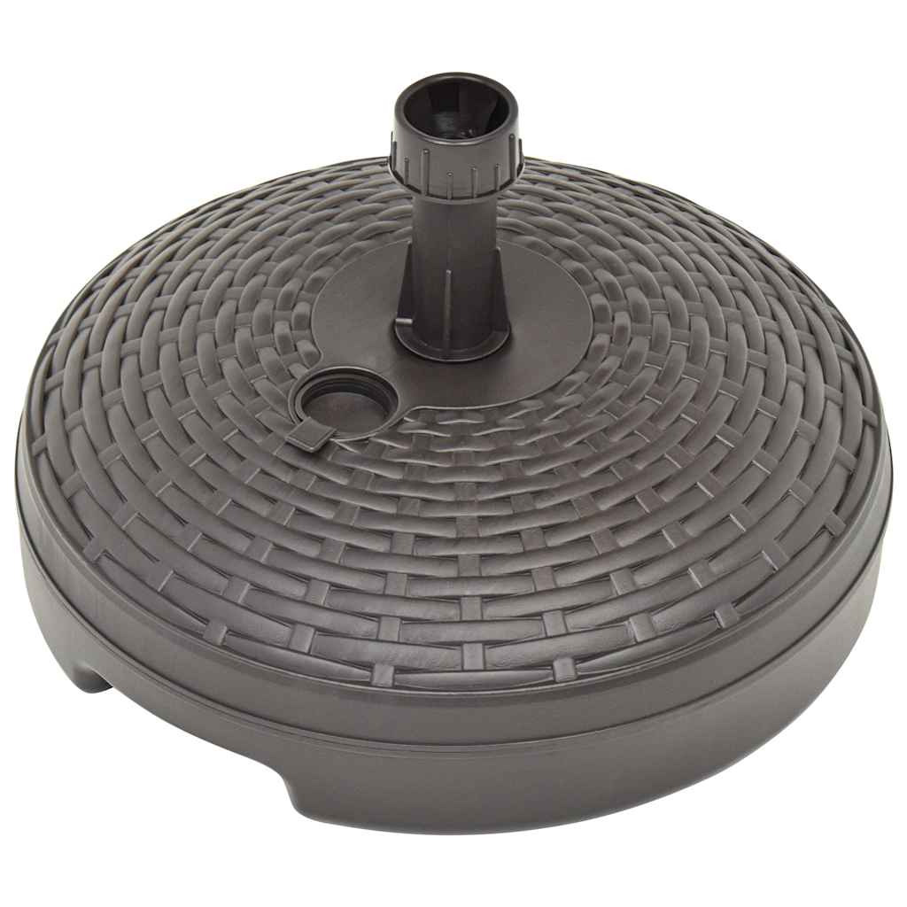 vidaXL Podstawa pod parasol, 20 L, brązowa, rattan z tworzywa