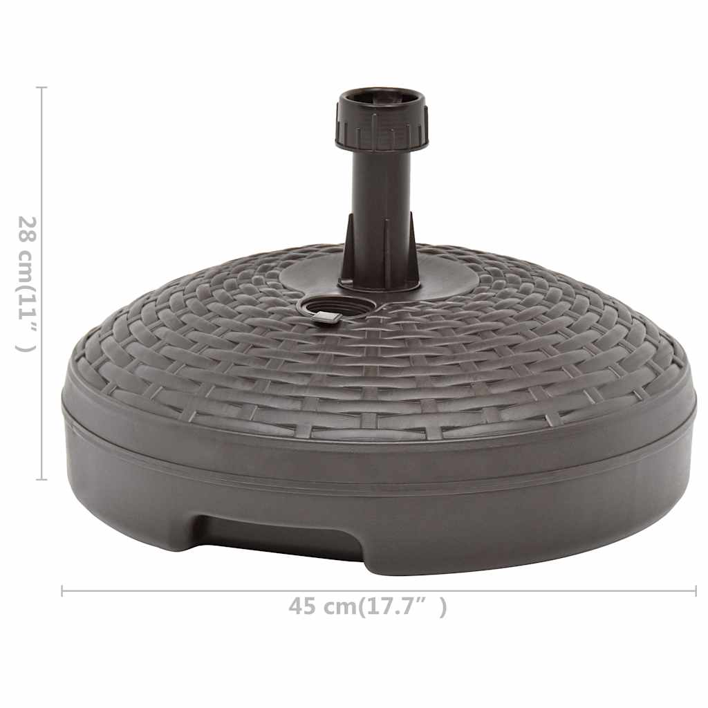 vidaXL Podstawa pod parasol, 20 L, brązowa, rattan z tworzywa