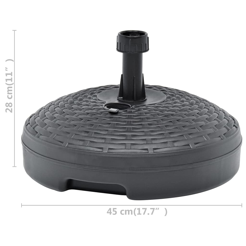 vidaXL Podstawa pod parasol, 20 L, antracyt, rattan z tworzywa