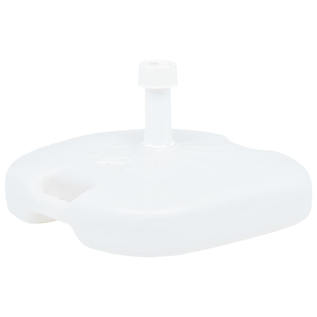 vidaXL Podstawa pod parasol, wypełniana wodą/piaskiem, 16 L, biała