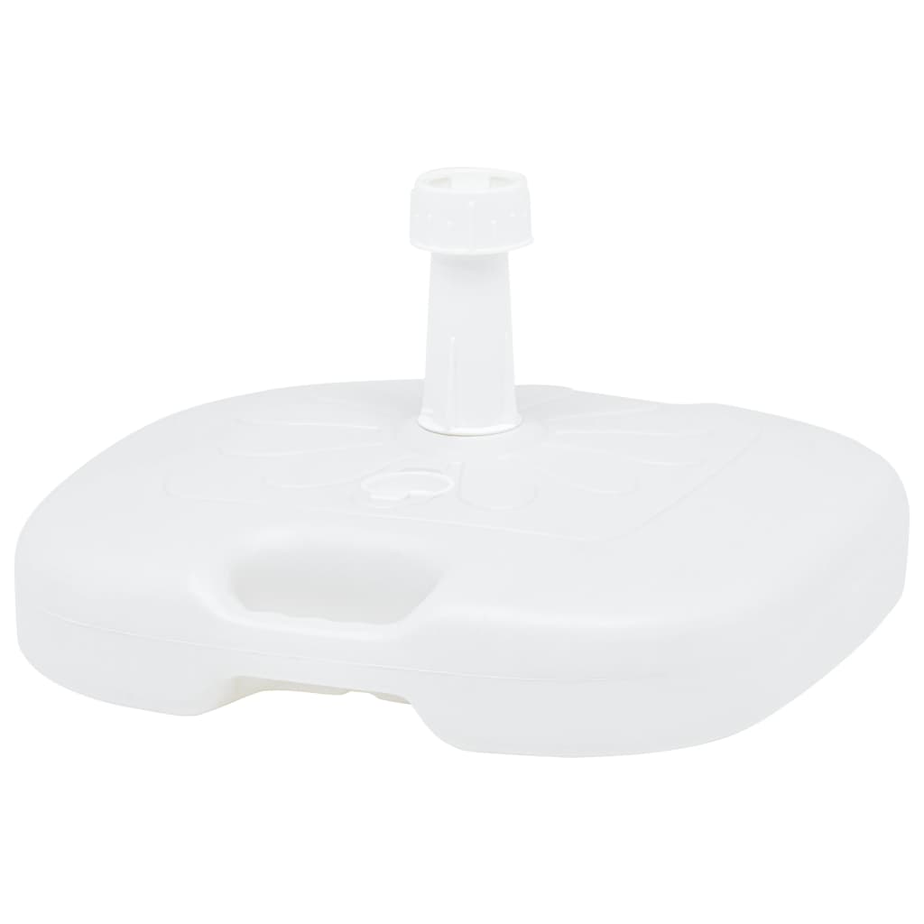 vidaXL Podstawa pod parasol, wypełniana wodą/piaskiem, 16 L, biała