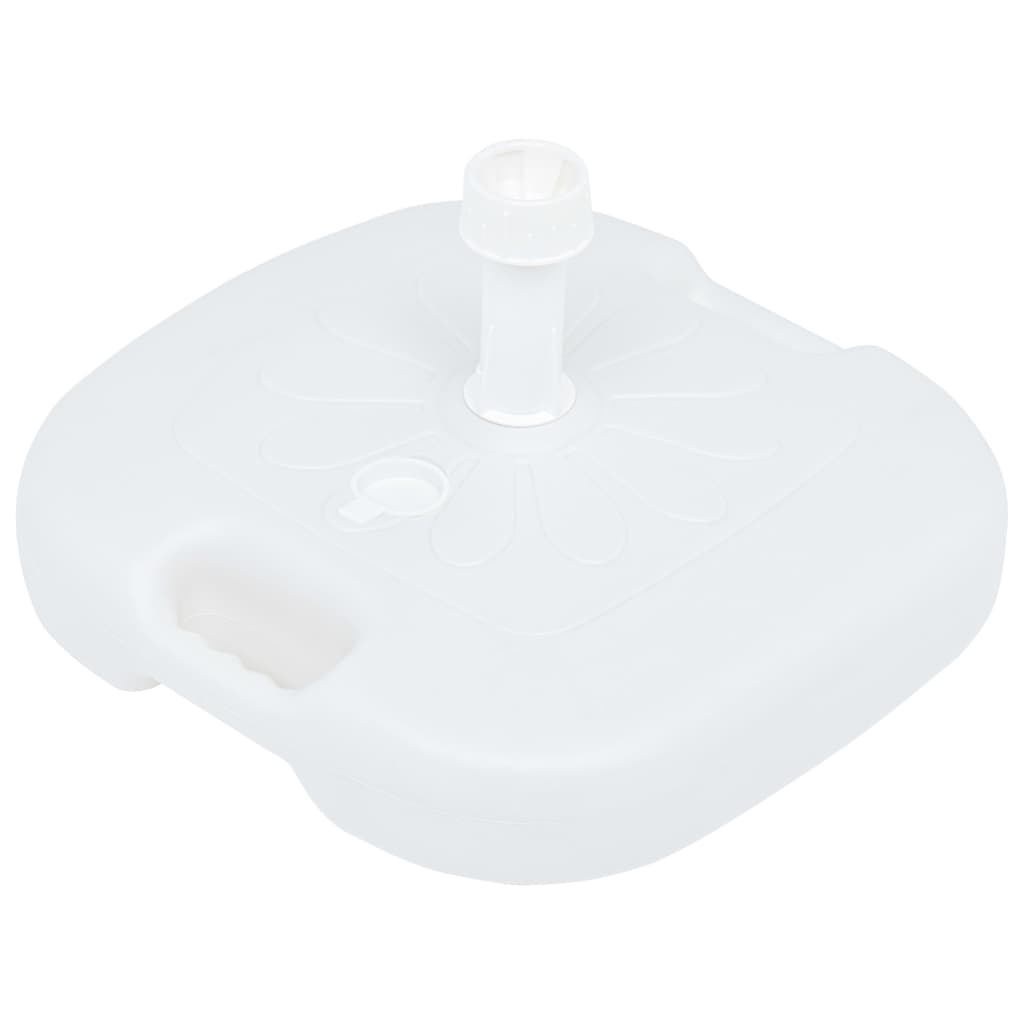 vidaXL Podstawa pod parasol, wypełniana wodą/piaskiem, 16 L, biała