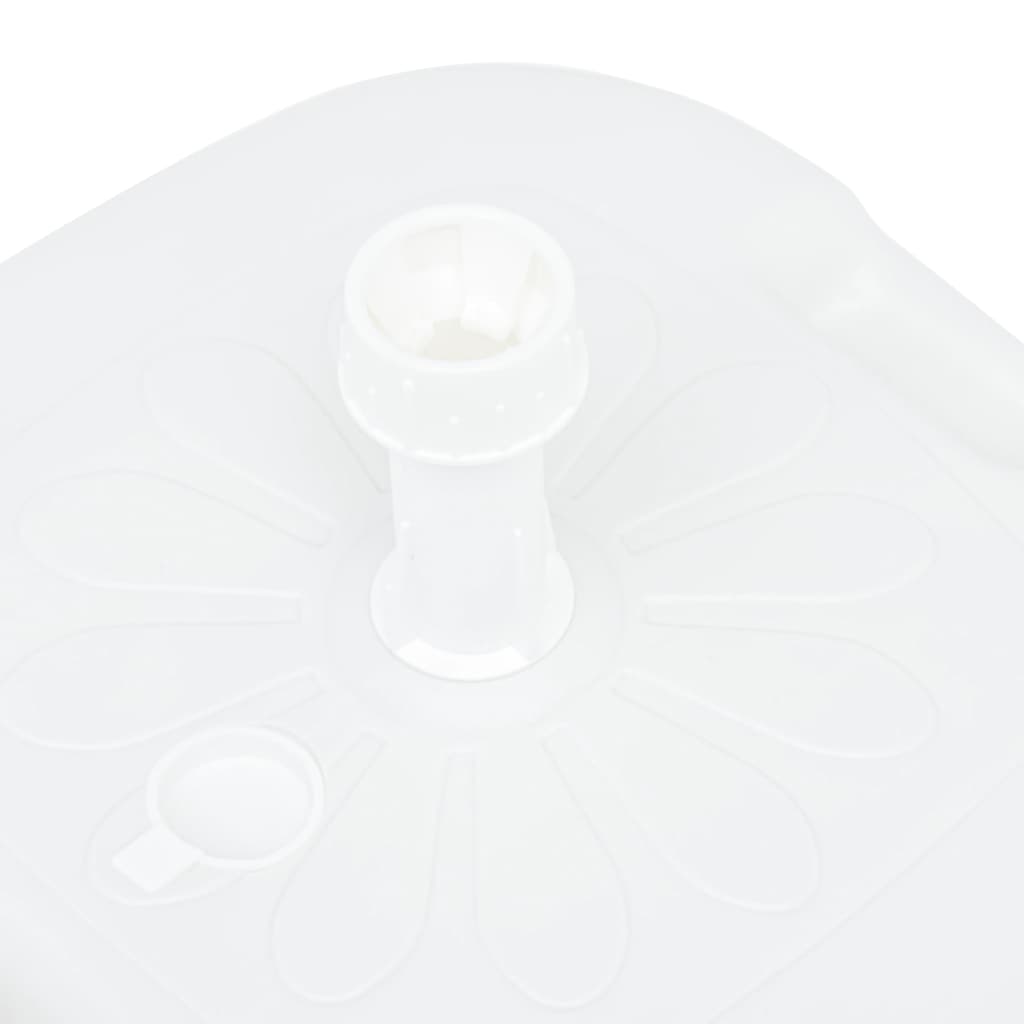 vidaXL Podstawa pod parasol, wypełniana wodą/piaskiem, 16 L, biała