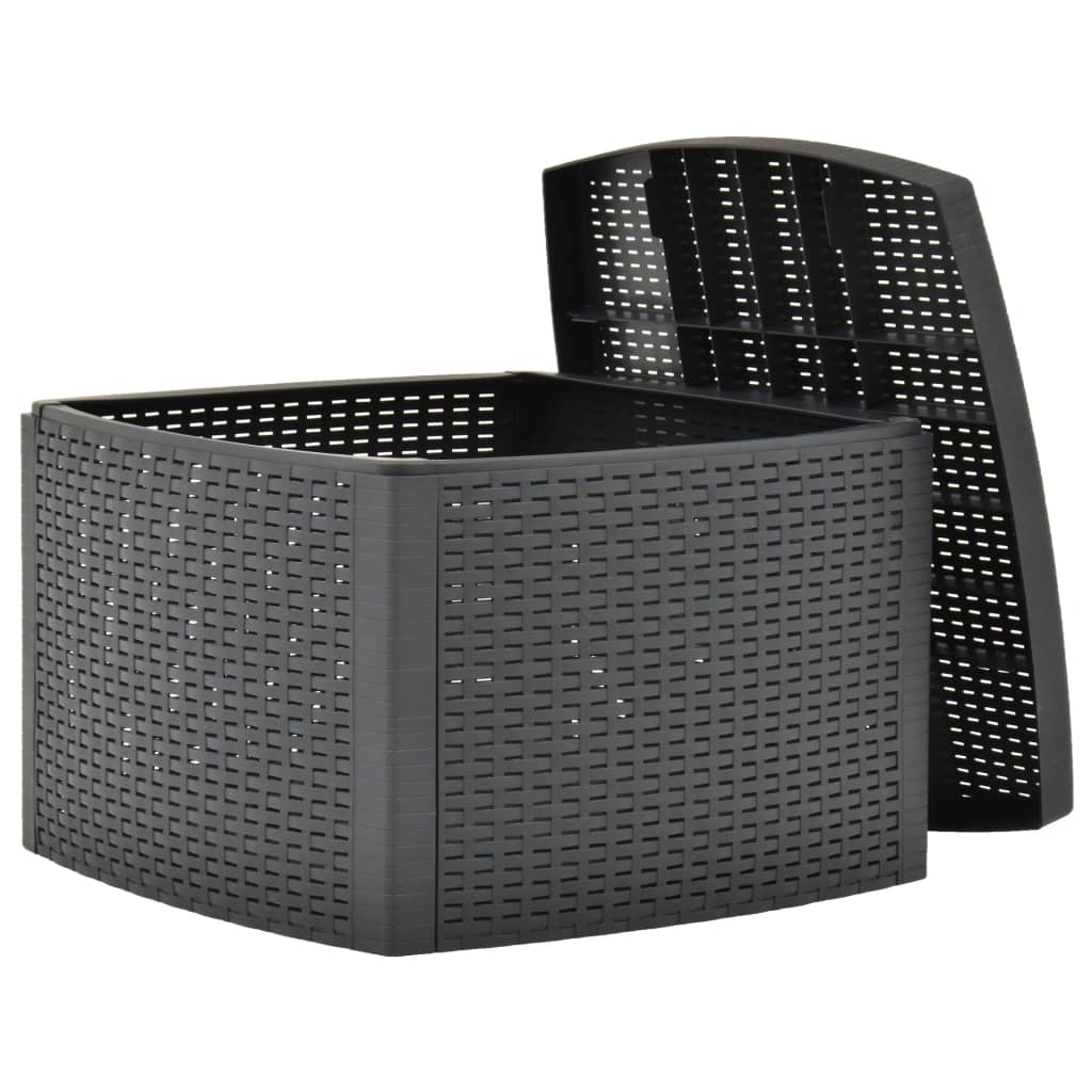 vidaXL Stolik boczny, antracytowy, 54x54x36,5 cm, plastikowy