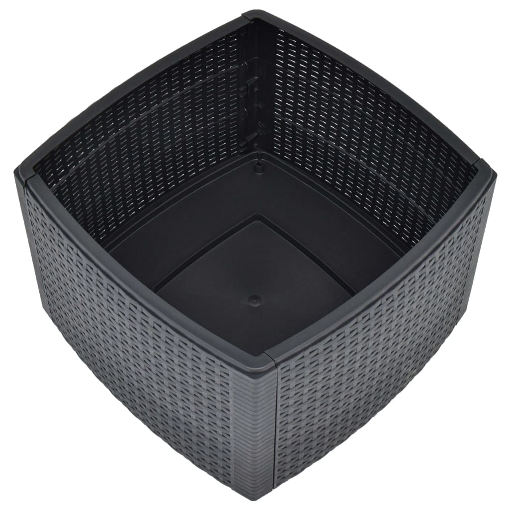vidaXL Stolik boczny, antracytowy, 54x54x36,5 cm, plastikowy