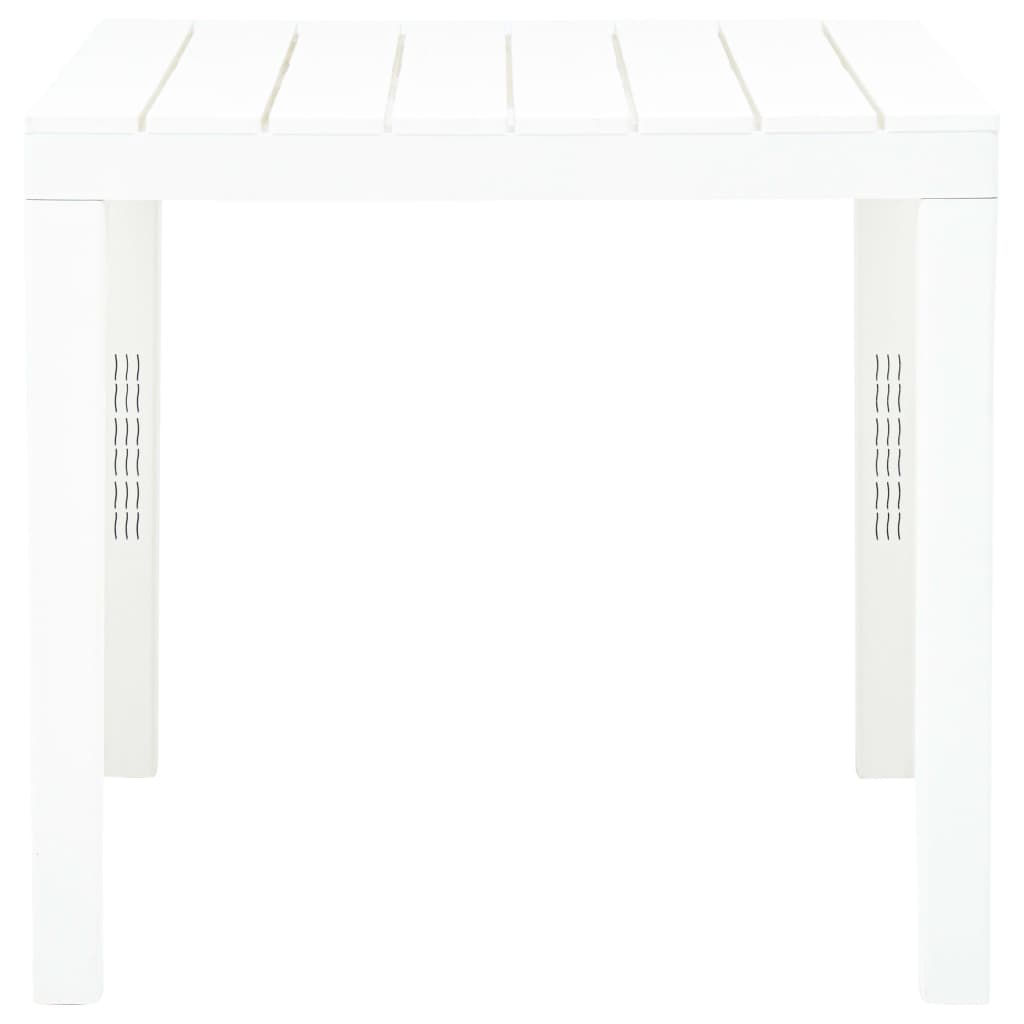 vidaXL Stół ogrodowy, biały, 78 x 78 x 72 cm, plastikowy