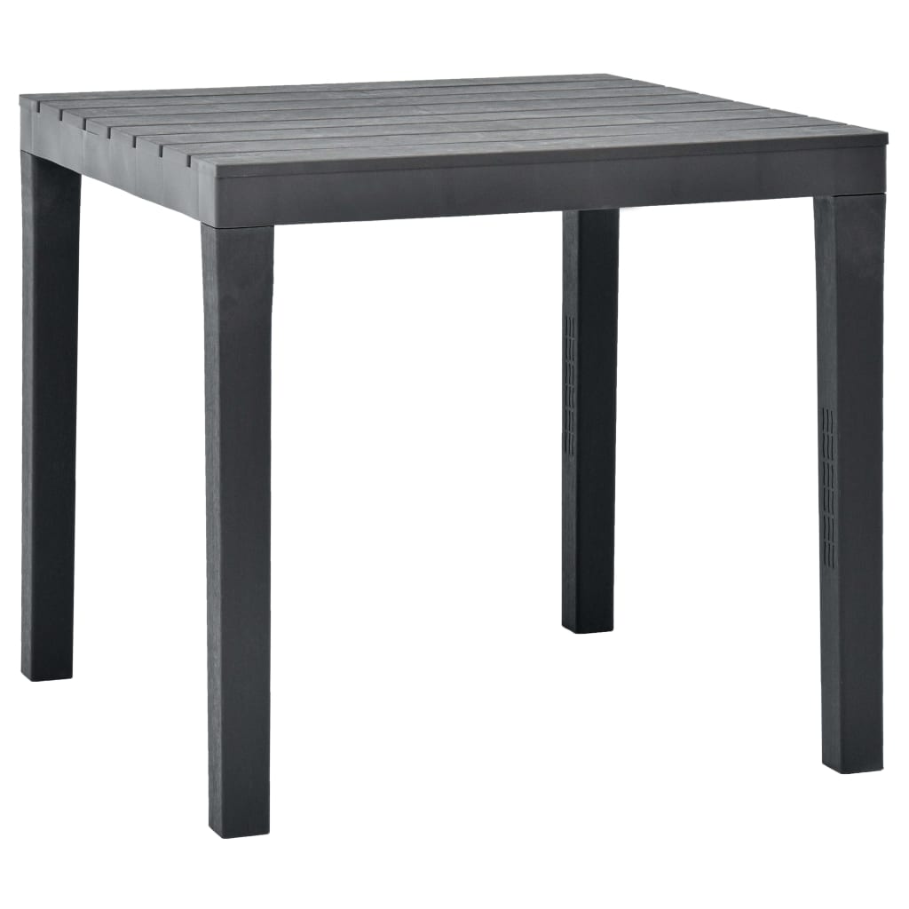 vidaXL Stół ogrodowy, antracytowy, 78 x 78 x 72 cm, plastikowy