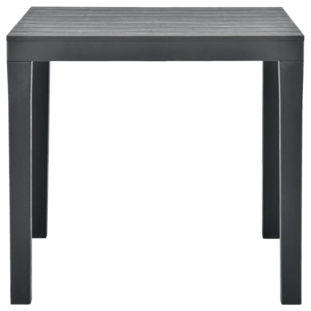 vidaXL Stół ogrodowy, antracytowy, 78 x 78 x 72 cm, plastikowy