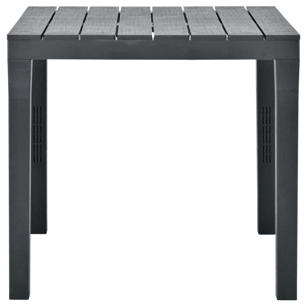 vidaXL Stół ogrodowy, antracytowy, 78 x 78 x 72 cm, plastikowy
