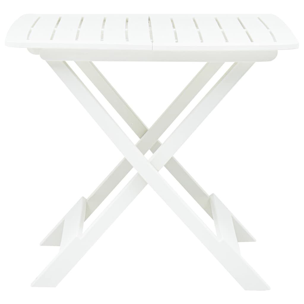 vidaXL Składany stolik ogrodowy, biały, 79x72x70 cm, plastik
