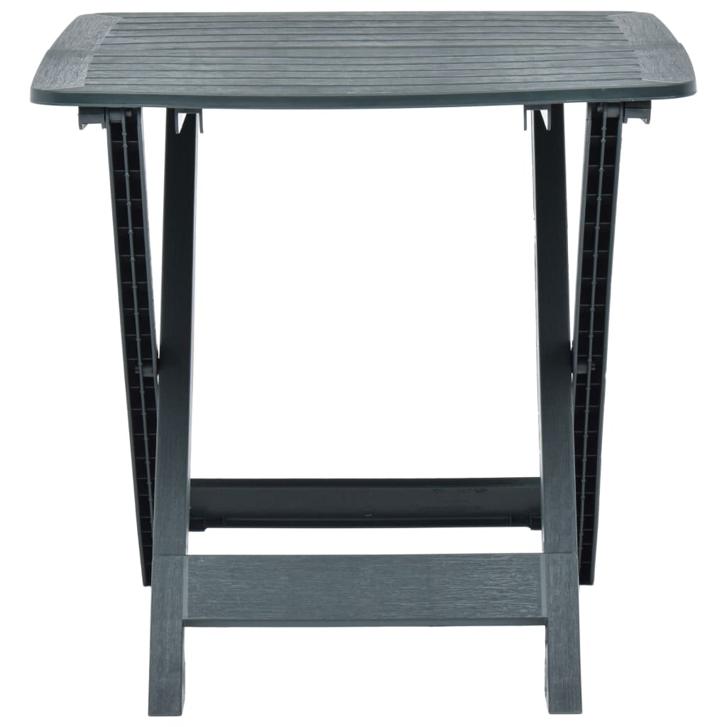 vidaXL Składany stolik ogrodowy, zielony, 79x72x70 cm, plastik