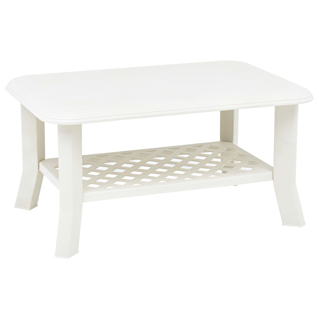 vidaXL Stolik kawowy, biały, 90x60x46 cm, plastikowy