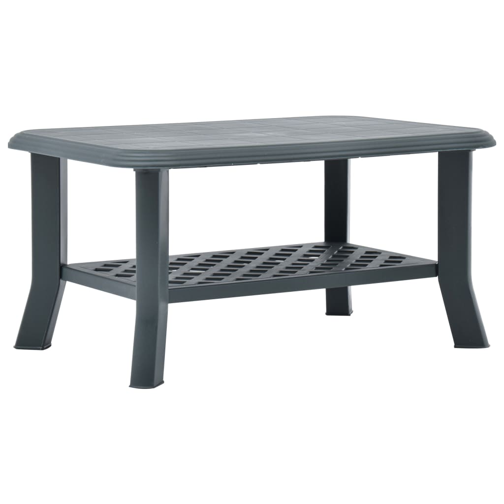 vidaXL Stolik kawowy, zielony, 90x60x46 cm, plastikowy