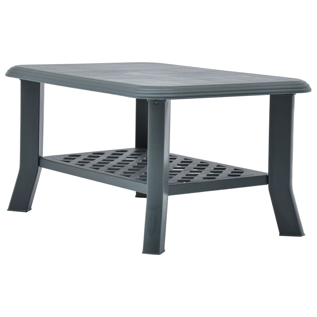 vidaXL Stolik kawowy, zielony, 90x60x46 cm, plastikowy