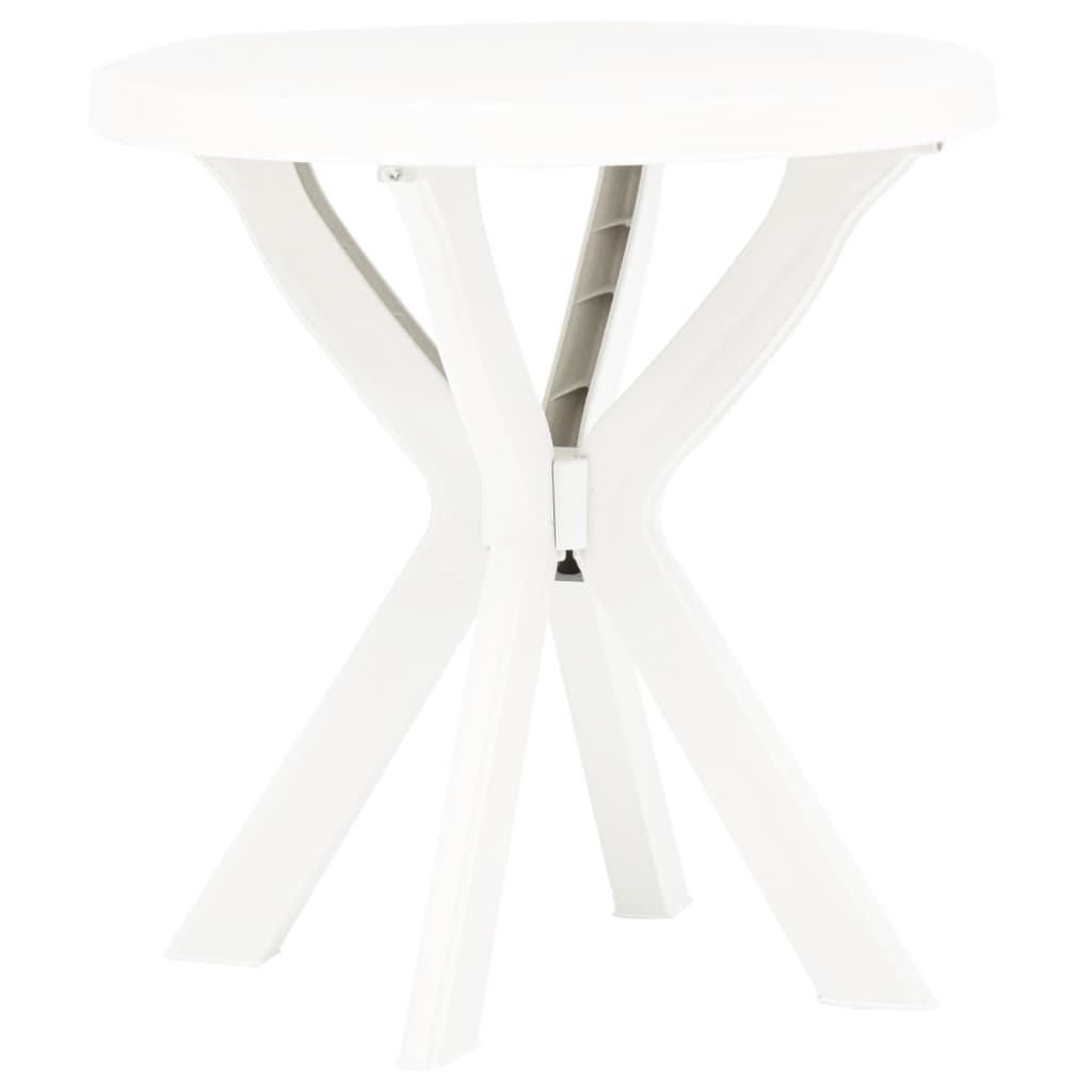 vidaXL Stolik bistro, biały, Ø70 cm, plastikowy