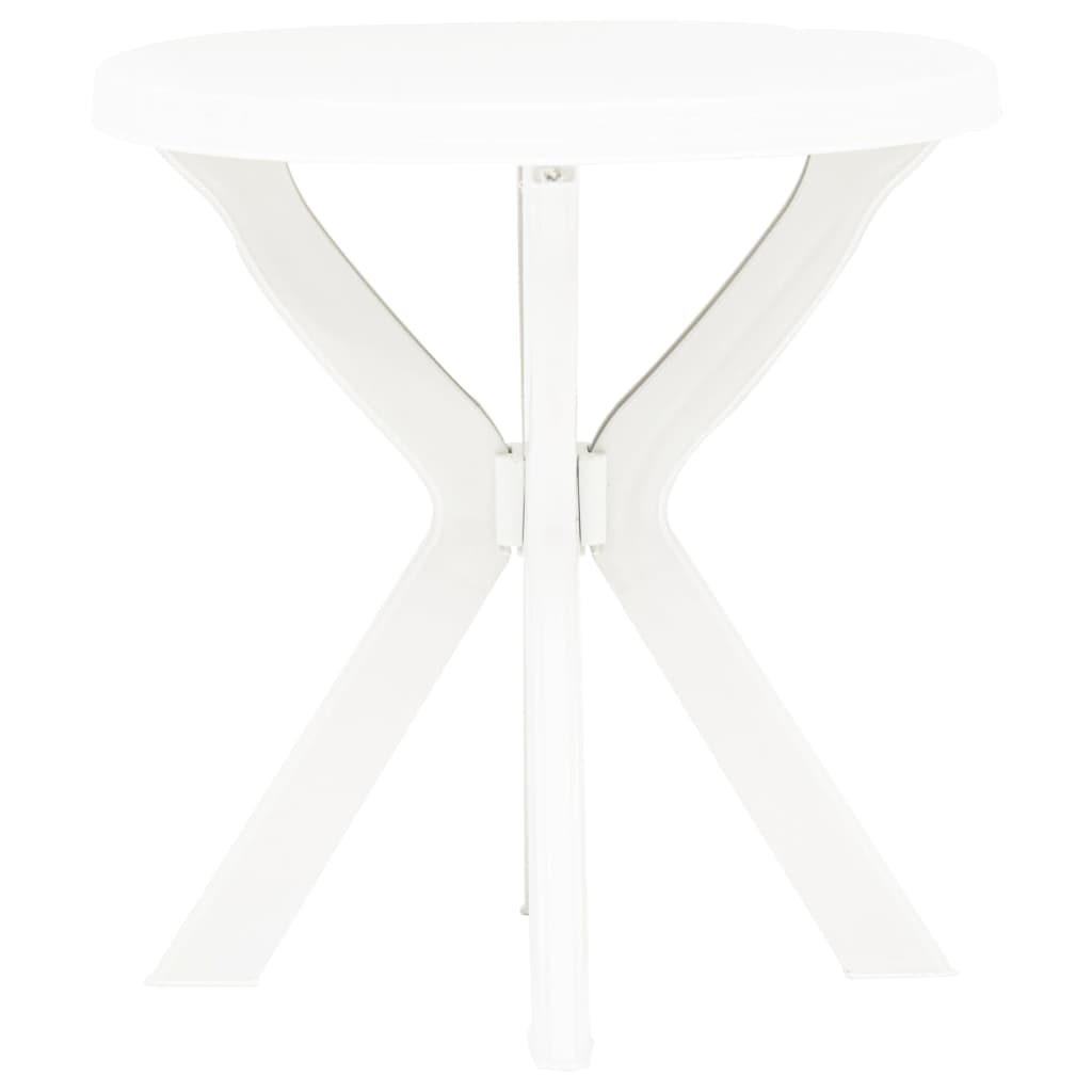 vidaXL Stolik bistro, biały, Ø70 cm, plastikowy