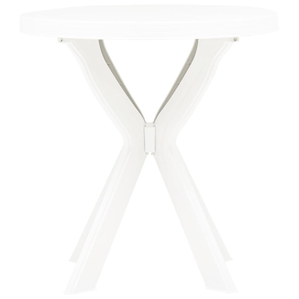 vidaXL Stolik bistro, biały, Ø70 cm, plastikowy