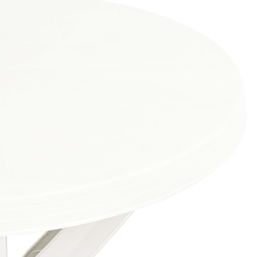 vidaXL Stolik bistro, biały, Ø70 cm, plastikowy