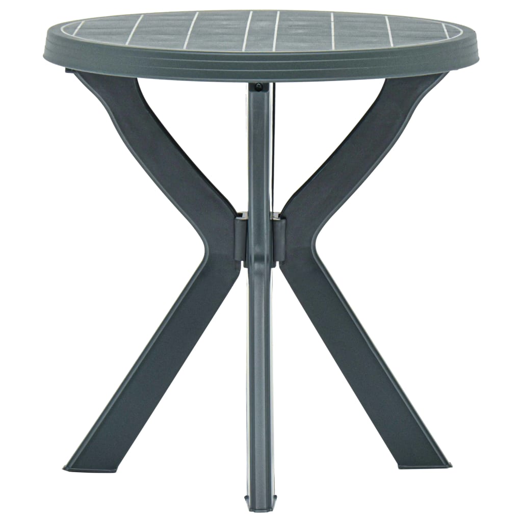 vidaXL Stolik bistro, zielony, Ø70 cm, plastikowy