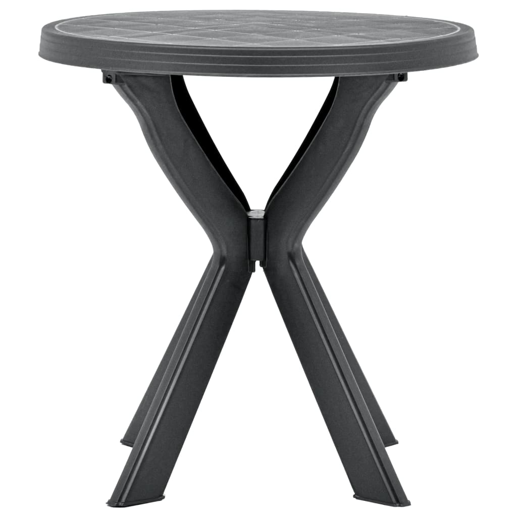 vidaXL Stolik bistro, antracytowy, Ø70 cm, plastikowy