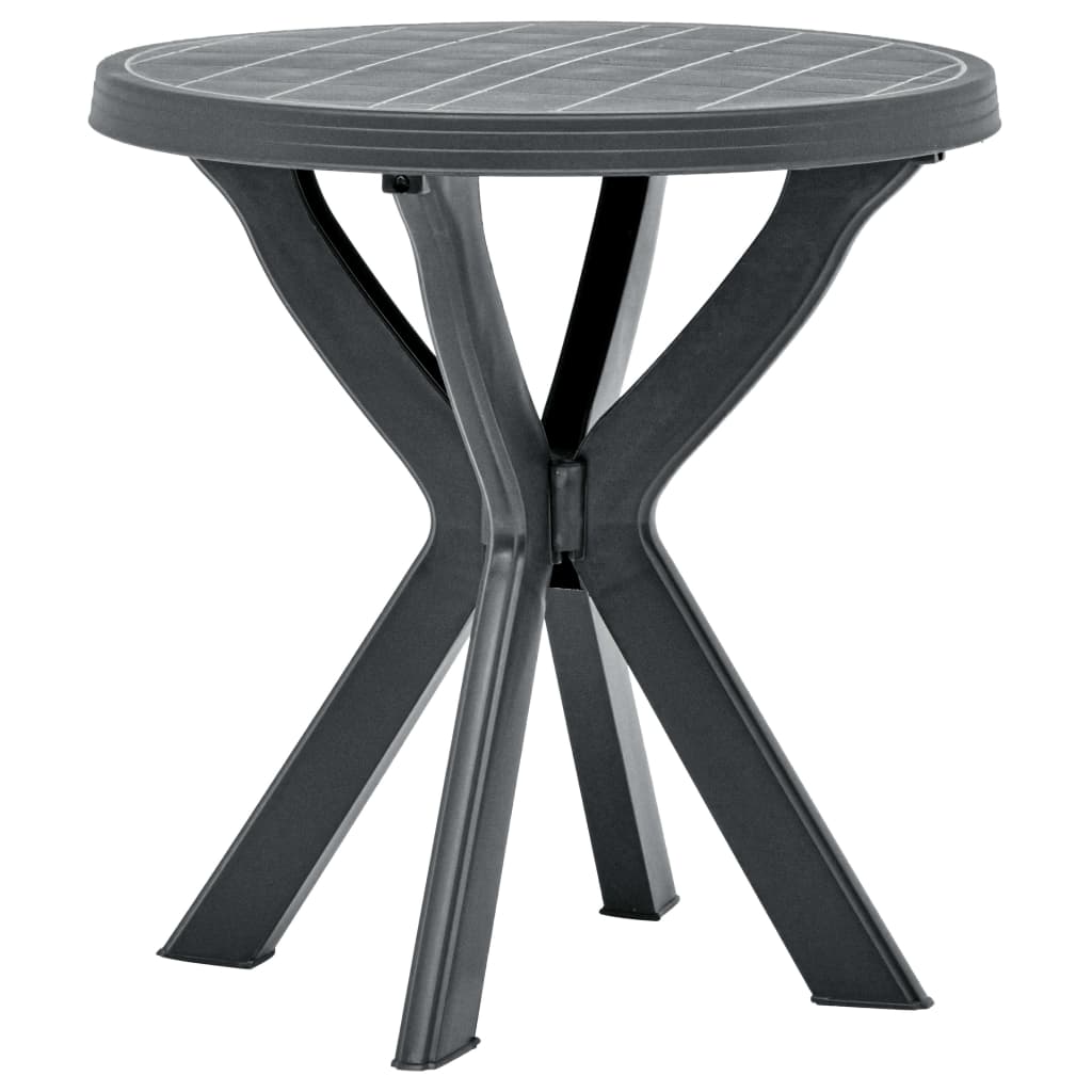 vidaXL Stolik bistro, antracytowy, Ø70 cm, plastikowy