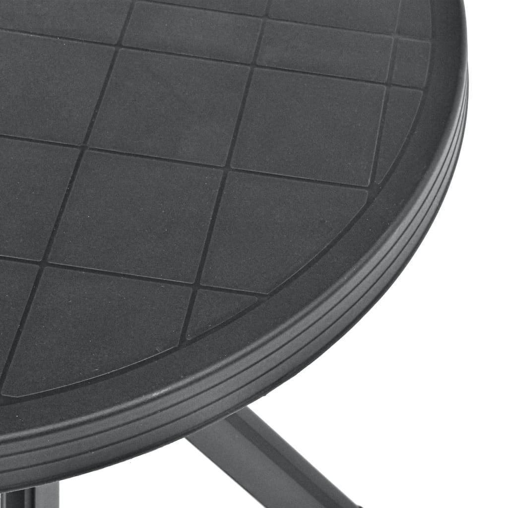 vidaXL Stolik bistro, antracytowy, Ø70 cm, plastikowy