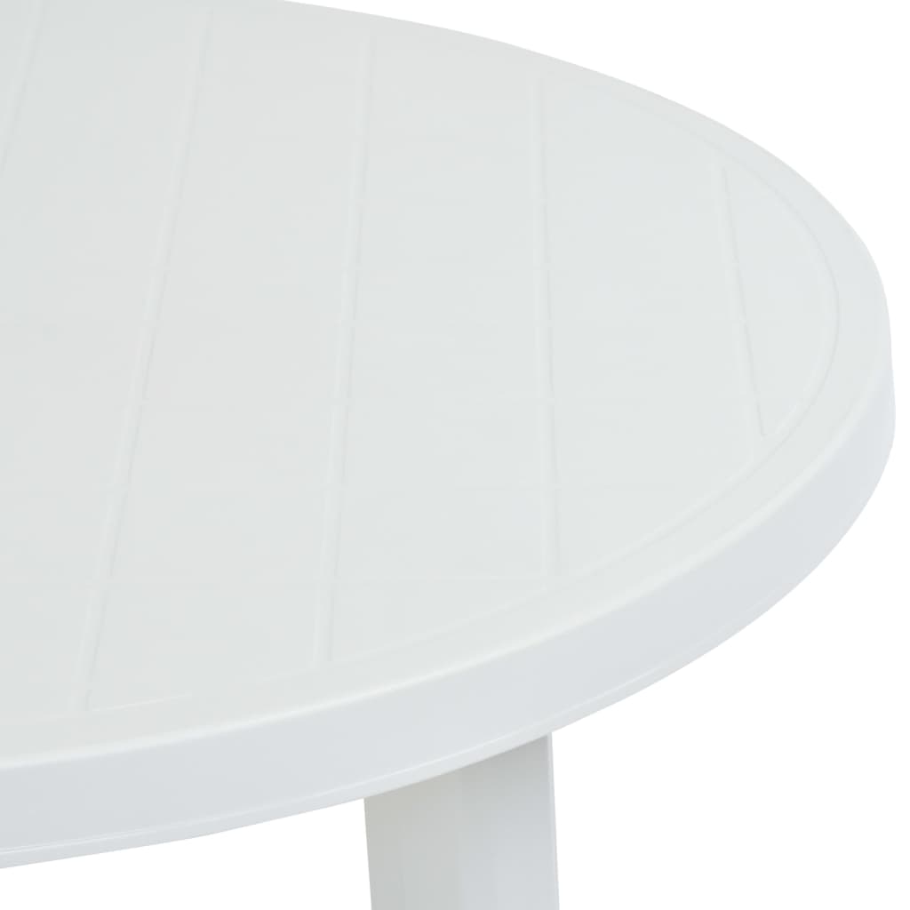 vidaXL Stolik ogrodowy, biały, 89 cm, plastikowy