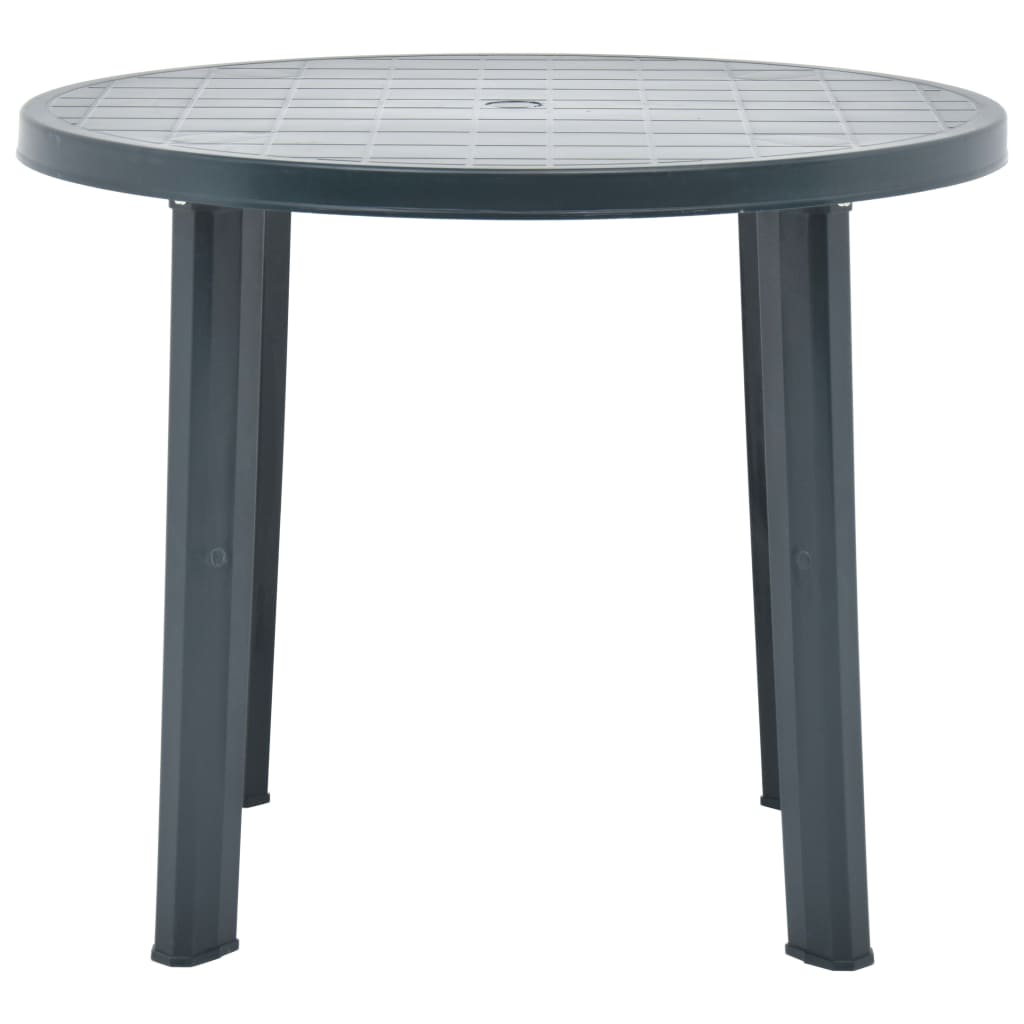 vidaXL Stolik ogrodowy, zielony, 89 cm, plastikowy