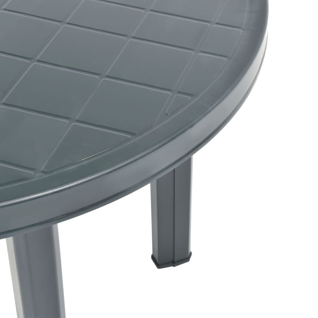 vidaXL Stolik ogrodowy, zielony, 89 cm, plastikowy