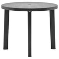 vidaXL Stolik ogrodowy, antracytowy, 89 cm, plastikowy