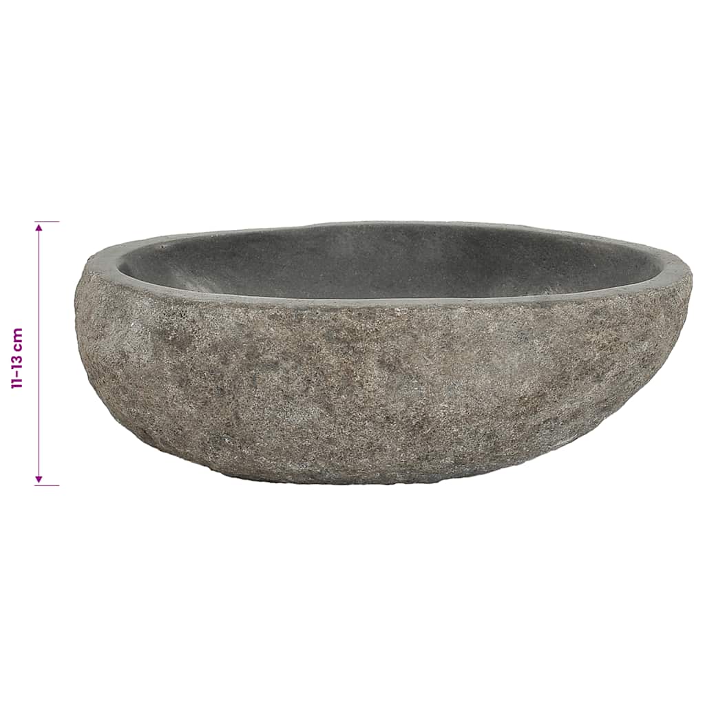 vidaXL Umywalka z kamienia rzecznego, owalna, (29-38)x(24-31) cm