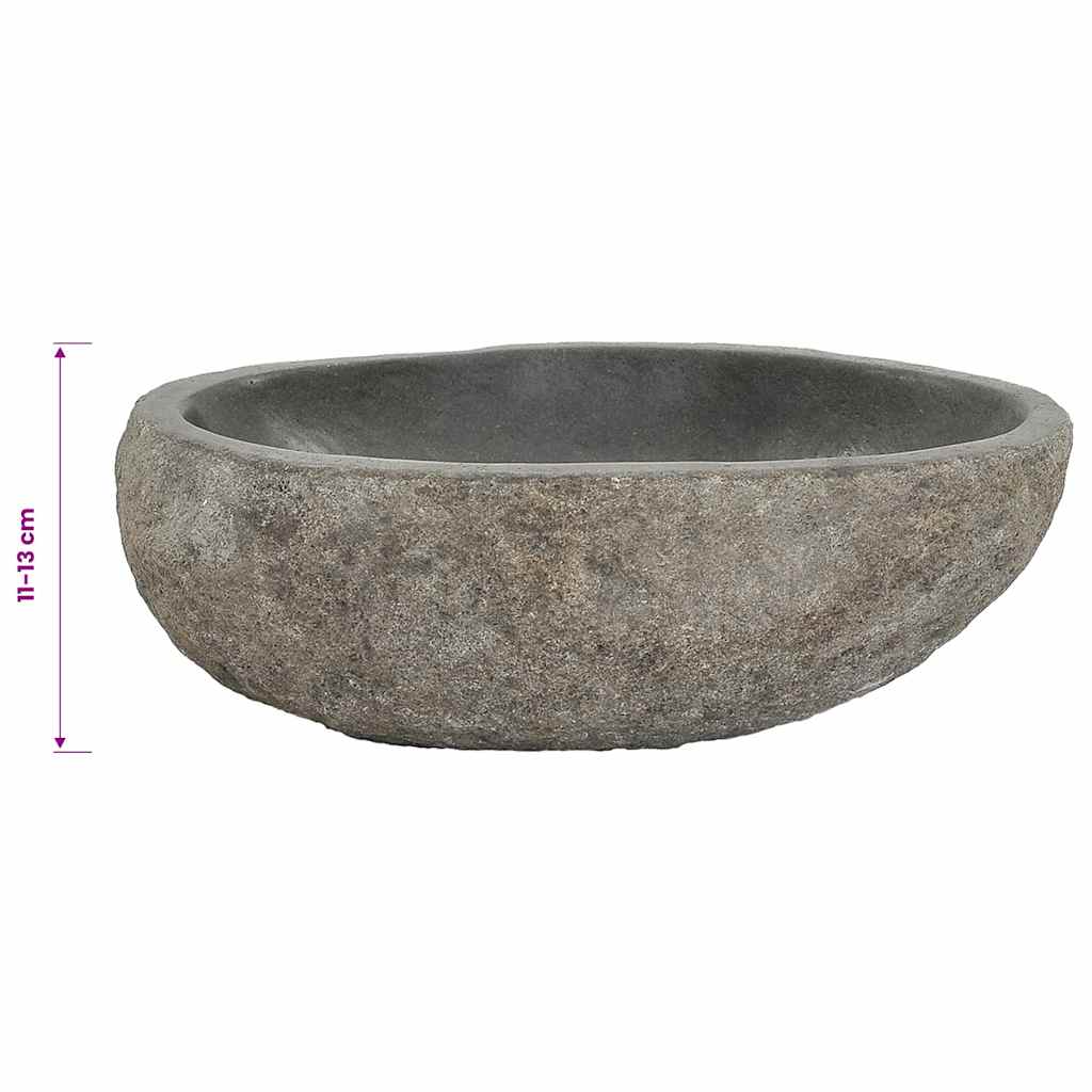 vidaXL Umywalka z kamienia rzecznego, owalna, (29-38)x(24-31) cm