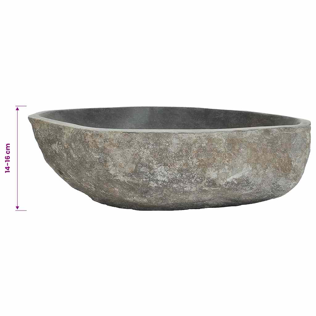 vidaXL Umywalka z kamienia rzecznego, owalna, (45-53)x(34-41) cm