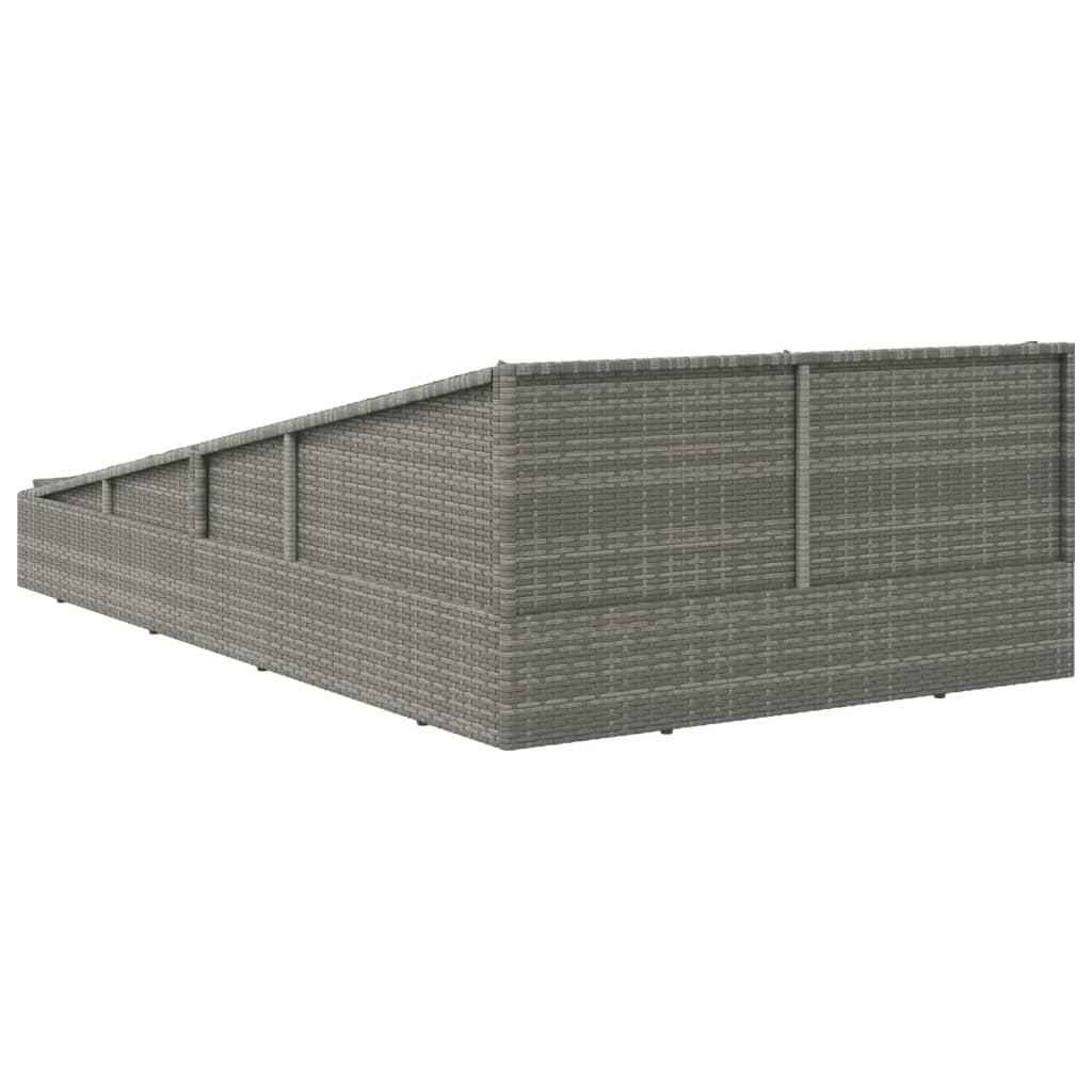 vidaXL Leżanka ogrodowa, szara, 110x200 cm, rattan PE