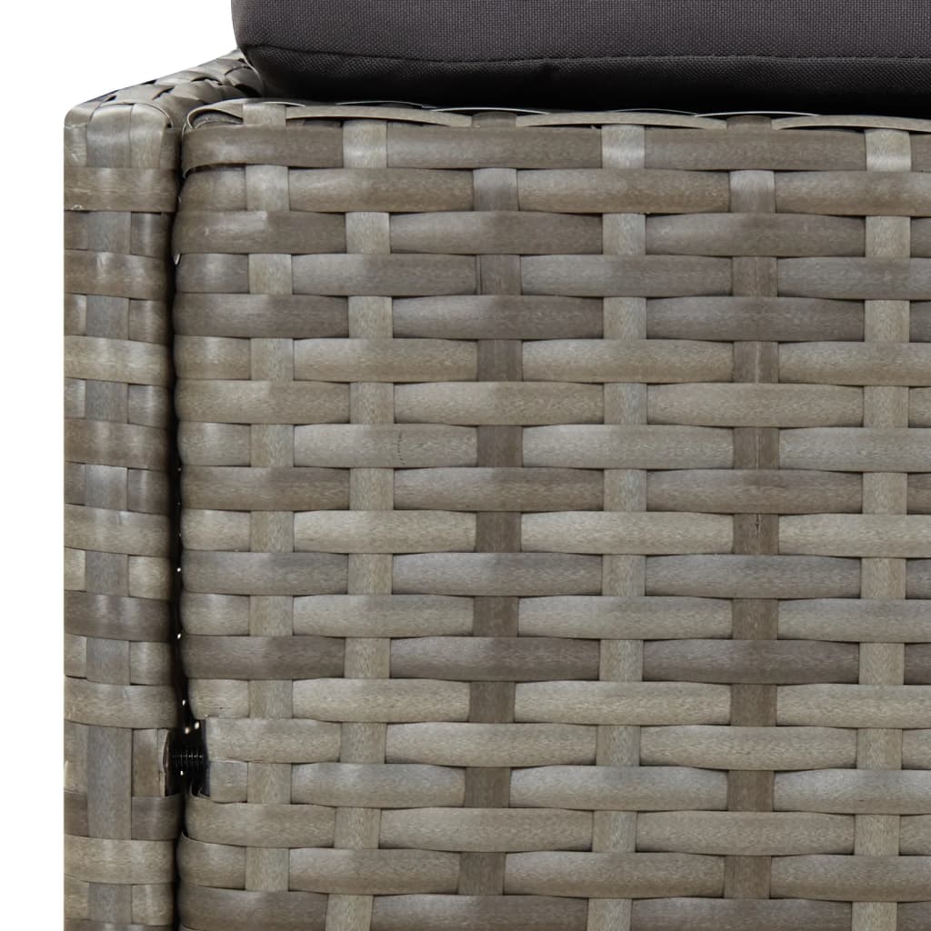 vidaXL Leżanka ogrodowa, szara, 110x200 cm, rattan PE