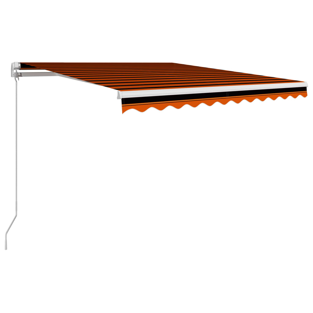 vidaXL Ręcznie zwijana markiza, 350 x 250 cm, pomarańczowo-brązowa