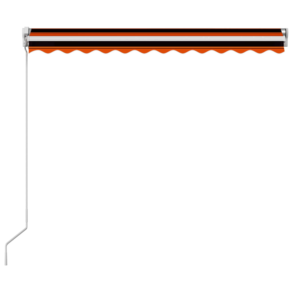 vidaXL Ręcznie zwijana markiza, 350 x 250 cm, pomarańczowo-brązowa